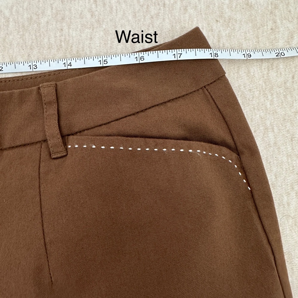 Talbots Women’s Casual High Rise Brown Cotton Ankle Pants Size 14W - Picture 8 of 11